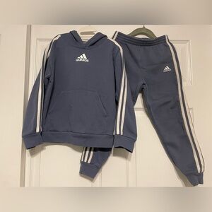 Adidas Kids Blue Sweatpants & Hoodie Set